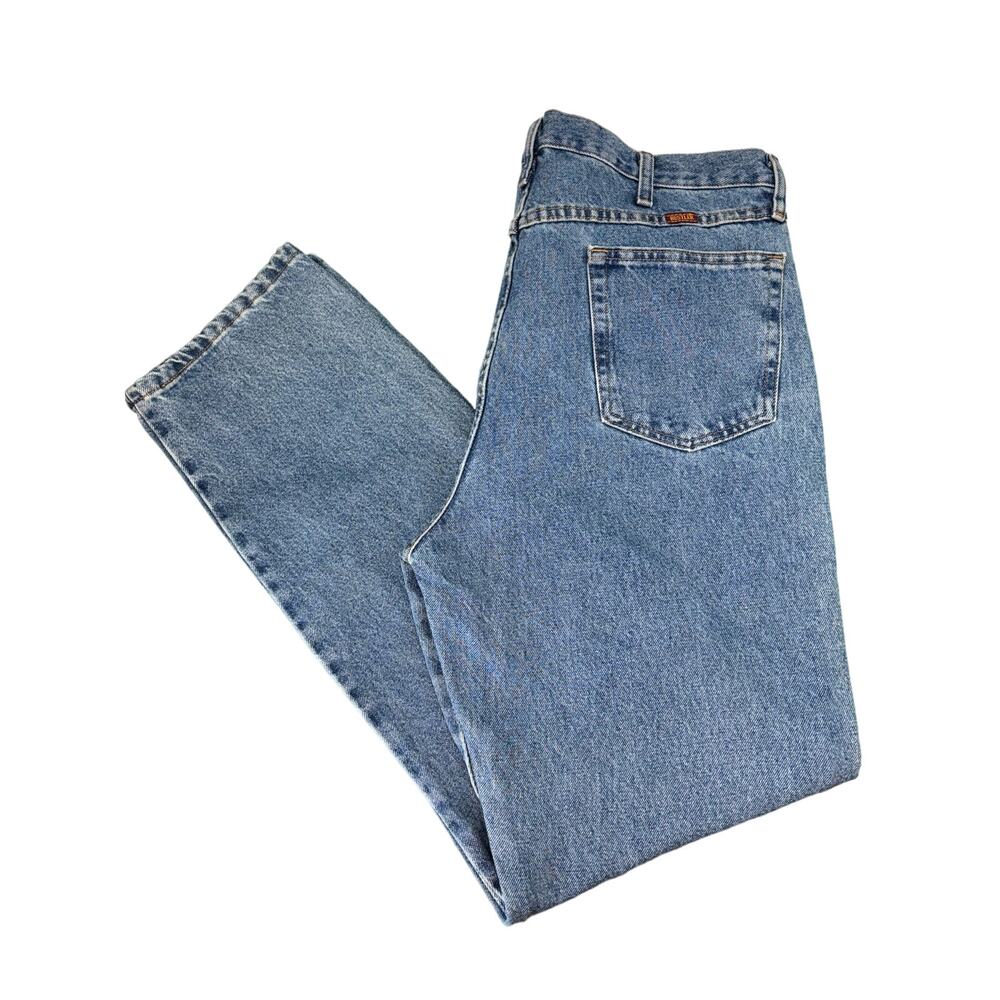 Rustler 38x34 Regular Jeans Medium Stone Wash Vintage Workwear